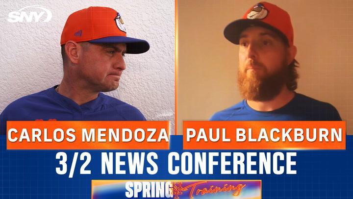 Carlos Mendoza on Paul Blackburn's outing in Mets spring training game: 'We're not worried about results right now'