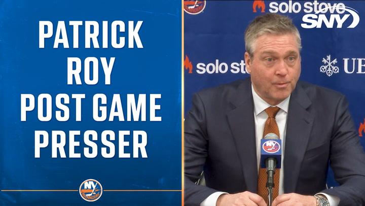 Patrick Roy discusses Islanders' resilience in win over Golden Knights at post-game presser.