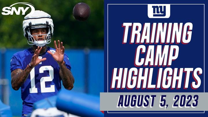 Daniel Jones dishes to Darren Waller, Isaiah Hodgins and more at Giants camp on Saturday