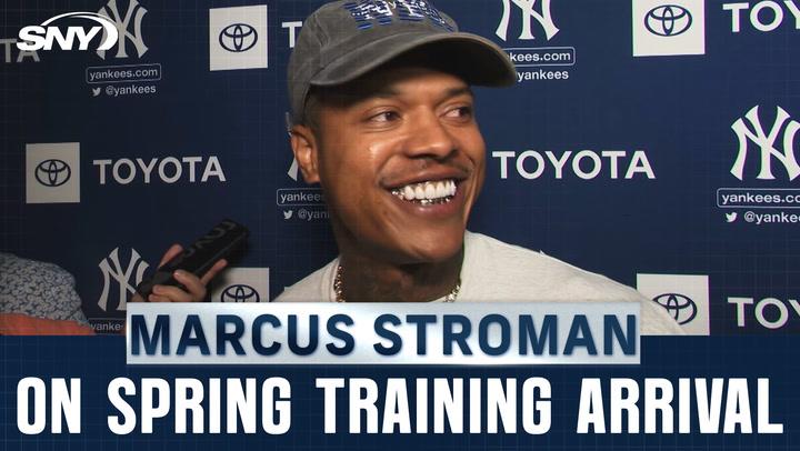 Marcus Stroman at Yankees press event explains skipped workouts, aims to be a starter.