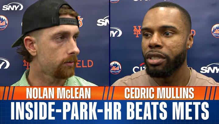 Nolan McLean and Cedric Mullins featured with headline "Inside-park-HR beats Mets."