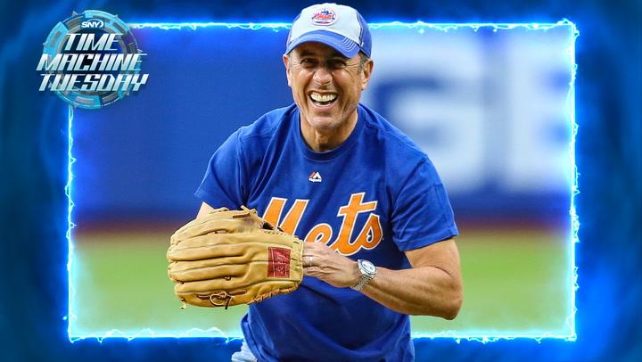 Mets fan Jerry Seinfeld throws a perfect pitch at Citi Field in 2019 | Time Machine Tuesday