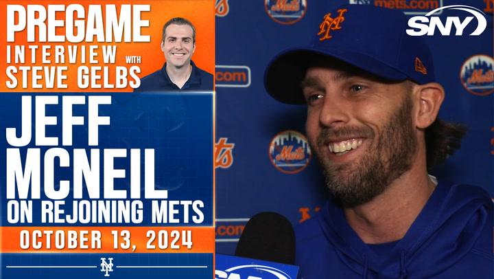 Jeff McNeil on making the Mets' NLCS roster after suffering a wrist injury in September