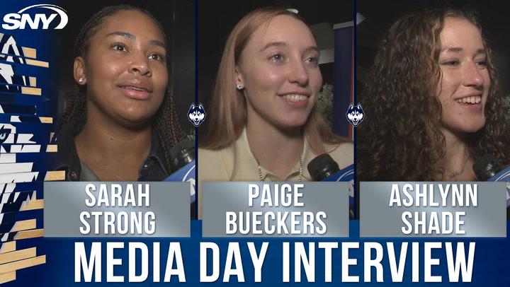 Media Day Interview: Bueckers, Strong, and Shade discuss UConn's 'title or bust' mentality.