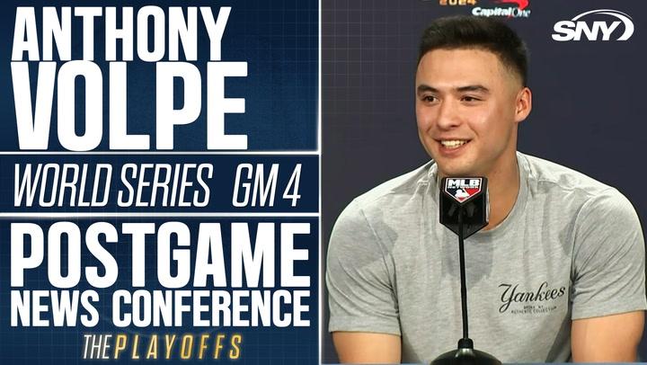 Anthony Volpe discusses his Game 4 grand slam at the Yankees' postgame press conference.