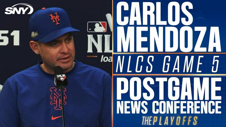 Mets manager Carlos Mendoza shows the team has good at-bats and no strikeouts in NLCS Game 5