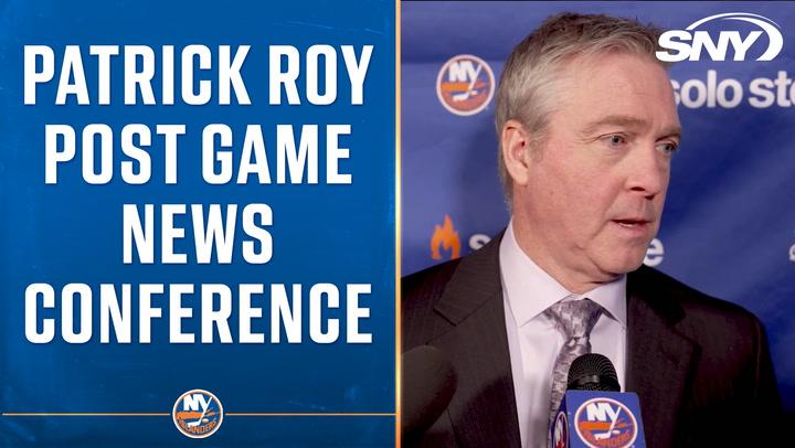 Patrick Roy voices frustrations after a 2-1 Islanders loss, addressing missed opportunities.