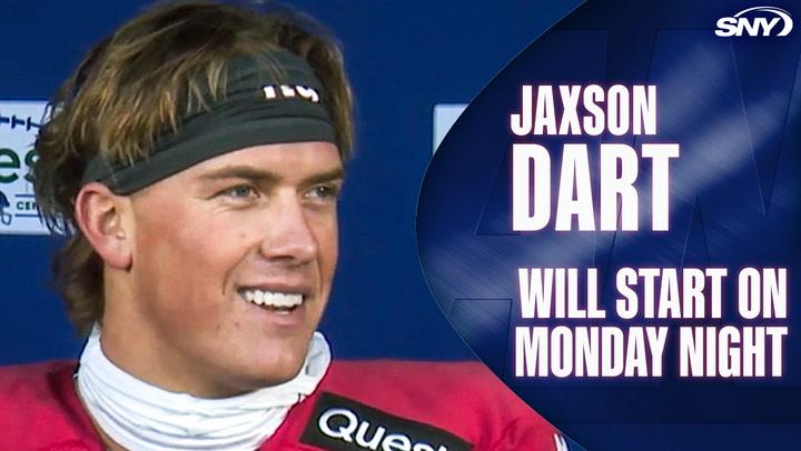 Jaxson Dart will start on Monday night, SNY.