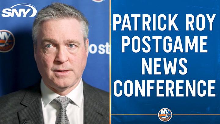 Patrick Roy expresses frustration over Islanders' 3-2 loss to Seattle, citing missed call.