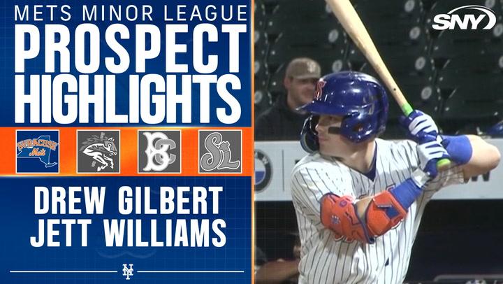 "Mets prospects Drew Gilbert and Jett Williams combine to go 4-for-8 in a narrow 9-8 loss to Charlotte."