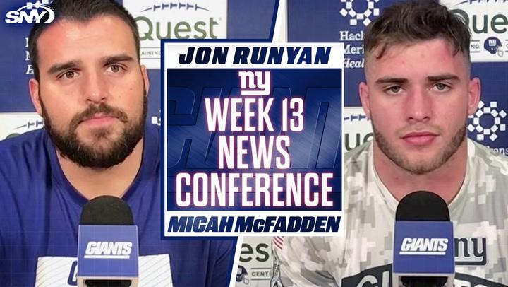 Jon Runyan and Micah McFadden address teammates' 'soft' comments post-Giants loss.