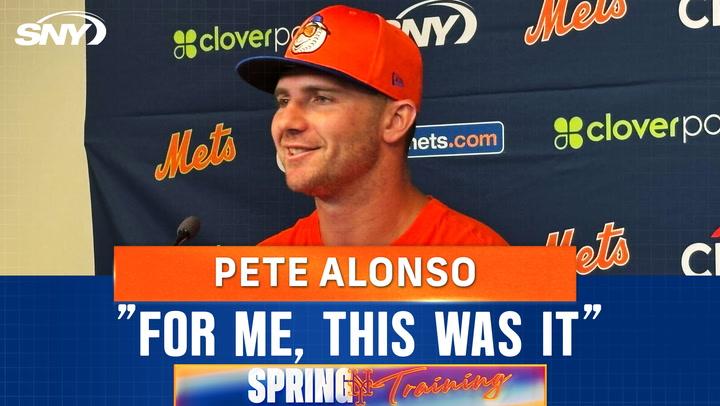 Pete Alonso on his time in free agency, playing with Juan Soto, and Mets owner Steve Cohen calling process 'exhausting'