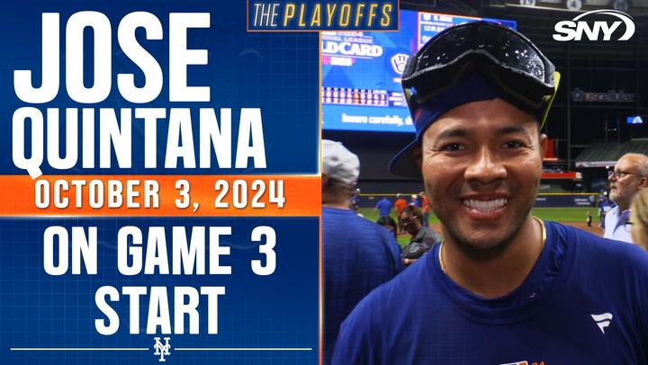 Jose Quintana on throwing six scoreless innings in the Mets' win over the Brewers