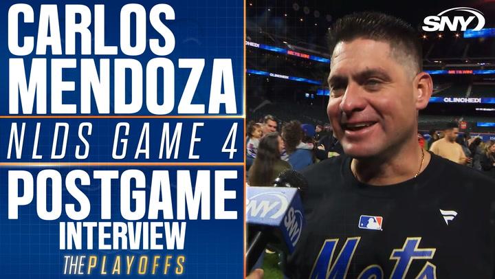 Carlos Mendoza reacts after Mets' NLDS clinching victory, heaps praise on Francisco Lindor