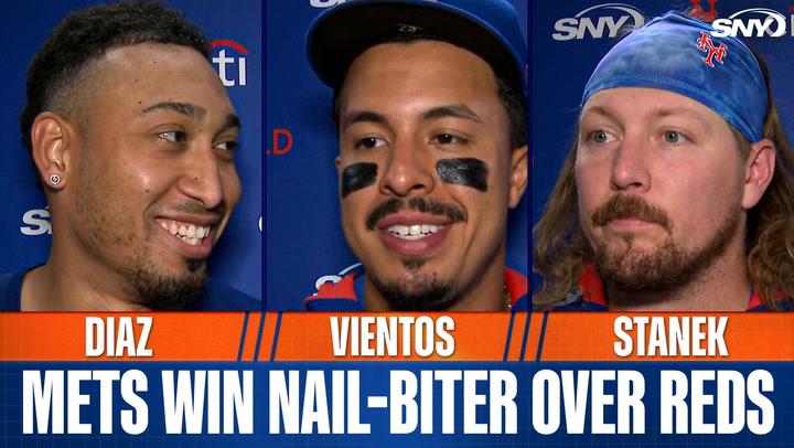 Edwin Diaz, Ryne Stanek and Mark Vientos talk exciting win over Cincinnati
