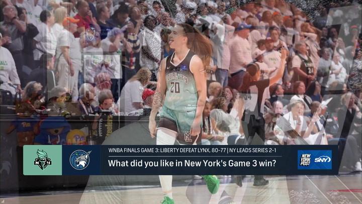 New York Liberty celebrate Game 3 win; one victory away from 2024 WNBA Championship.