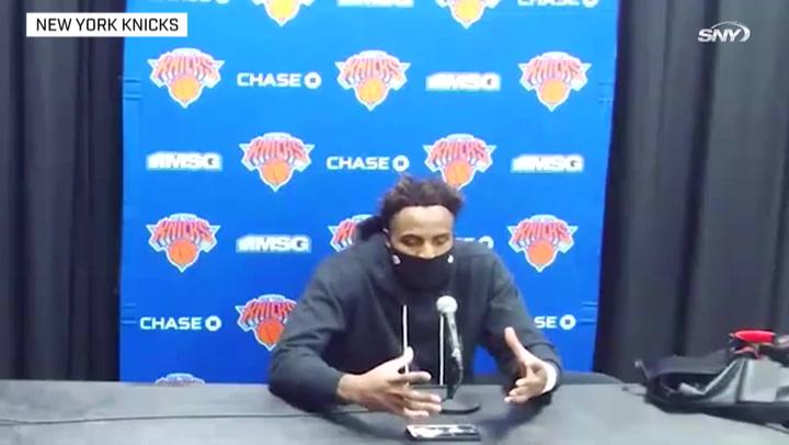 Knicks vs Timberwolves: Mitchell Robinson on Kemba Walker's presence, playing through wrist injury | Knicks Post Game