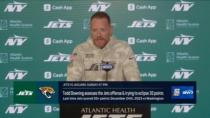 Todd Downing discusses the Jets' offensive plan to surpass 30 points against the Jaguars.