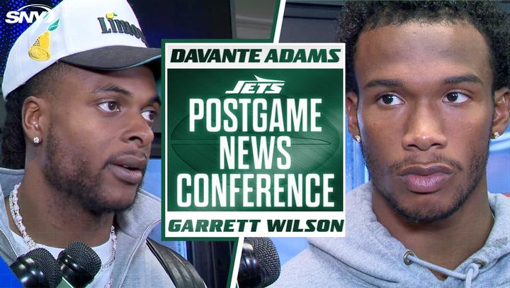 Davante Adams and Garrett Wilson discuss Jets' 37-15 loss to Steelers in postgame interview.