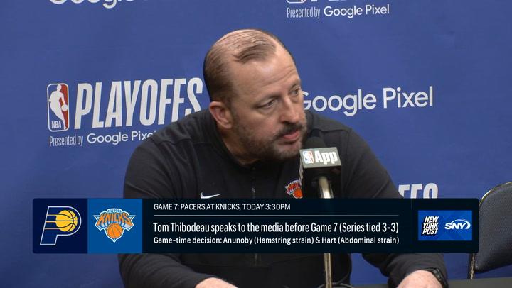 Tom Thibodeau talks about the significance of Knicks-Pacers Game 7