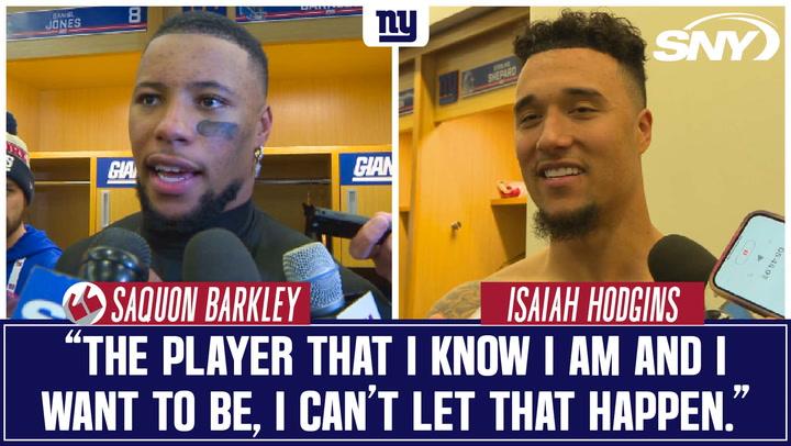 Saquon Barkley and Isaiah Hodgins on Tommy Devito and dramatic win over Packers