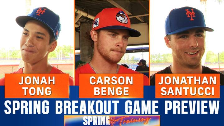 Mets prospects Jonah Tong, Carson Benge, and Jonathan Santucci preview Spring Breakout game