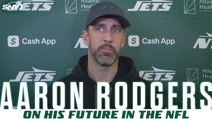 New York Jets' Aaron Rodgers discusses Kirk Cousins' benching and his future in the NFL.