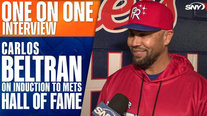 Carlos Beltran interviewed by SNY about his induction to the Mets Hall of Fame.