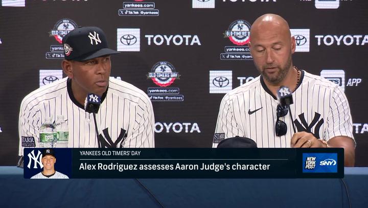 Derek Jeter and Alex Rodriguez talk about Aaron Judge and his legacy with the Yankees at a press conference.