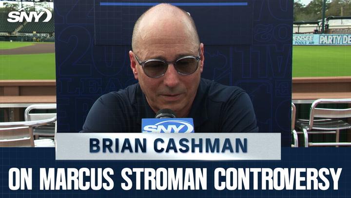 Brian Cashman discusses Marcus Stroman, Aaron Boone's extension, and AL challenges in a press interview.