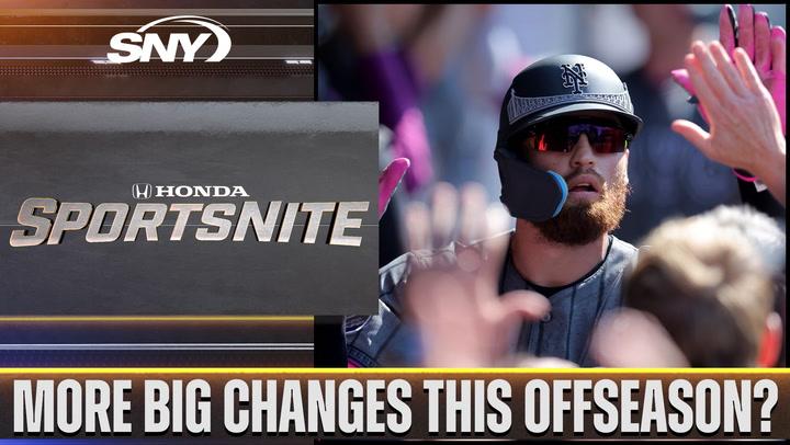SNY SportsNite segment asks "More big changes this offseason?" with a New York Mets player featured.