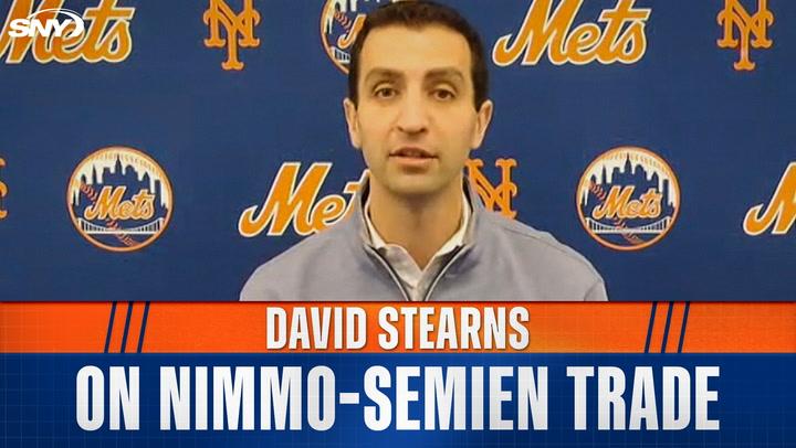 David Stearns discusses the Mets' Nimmo-Semien trade.