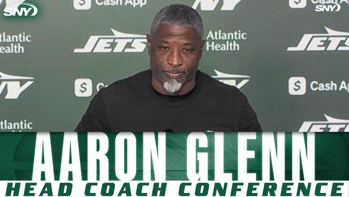 Aaron Glenn at Jets head coach conference