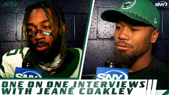 Xavier Gipson and Jalen Mills discuss Jets' performance in loss to New England with Jeane Coakley.