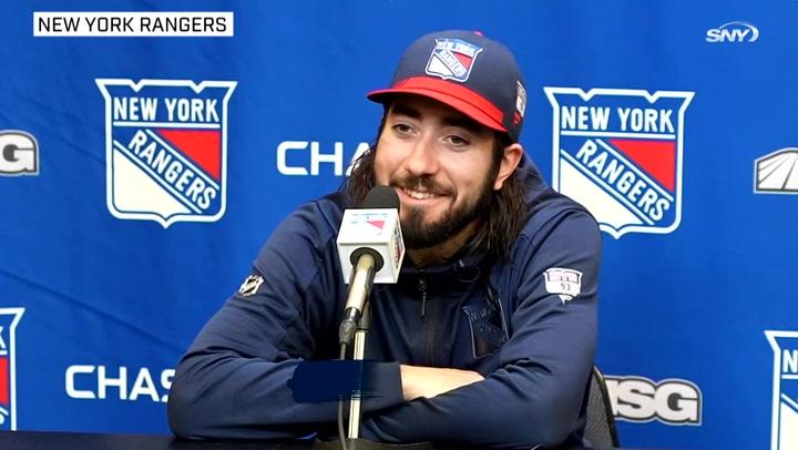 Rangers vs Lightning: Mika Zibanejad on scoring hat trick in win | Rangers News Conference