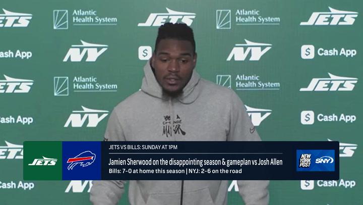 Jamien Sherwood discusses Jets' strategy vs Bills and reflects on Rams game mistakes.