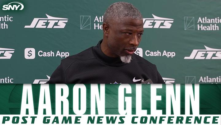 Aaron Glenn at the Jets post game news conference
