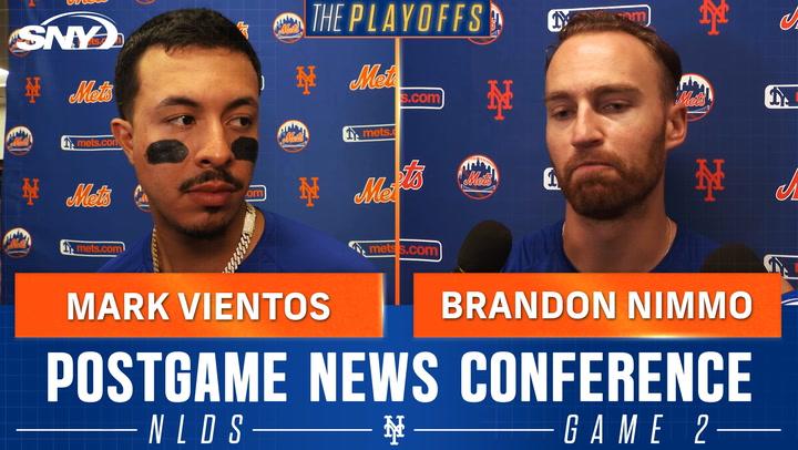 Brandon Nimmo and Mark Vientos breaks down fly ball collision in left field in Mets Game 2 loss to Phillies