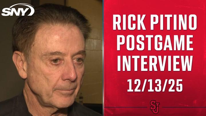 Rick Pitino postgame interview on 12/13/25 featured by SNY and St John's.