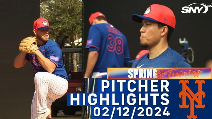 Mets pitchers Kodai Senga and A.J. Minter get some mound work in