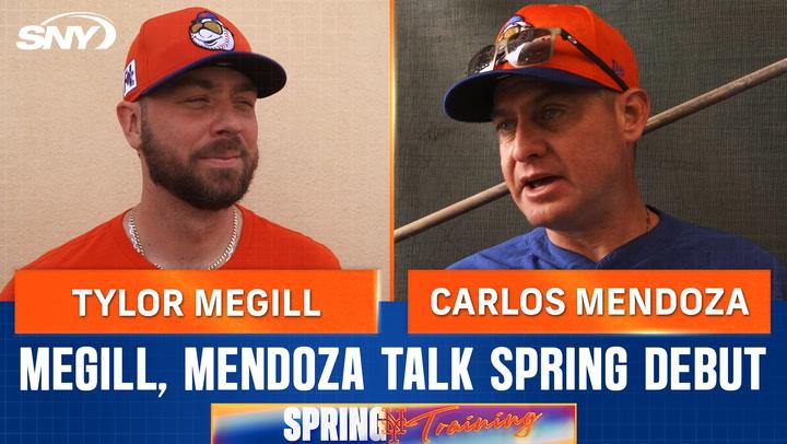 Mets' Tylor Megill talks spring outing, Carlos Mendoza reviews Brett Baty and Luisangel Acuna's infield work