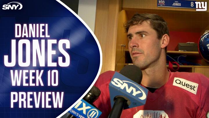 Daniel Jones discusses the Giants' 2-7 start, offensive strategies, and playing in Germany.