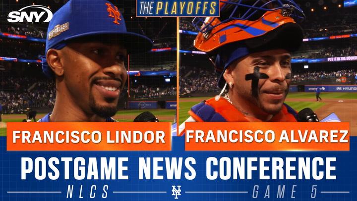 Francisco Alvarez and Francisco Lindor talk “execution and momentum” after the Mets’ fifth NLCS big game win