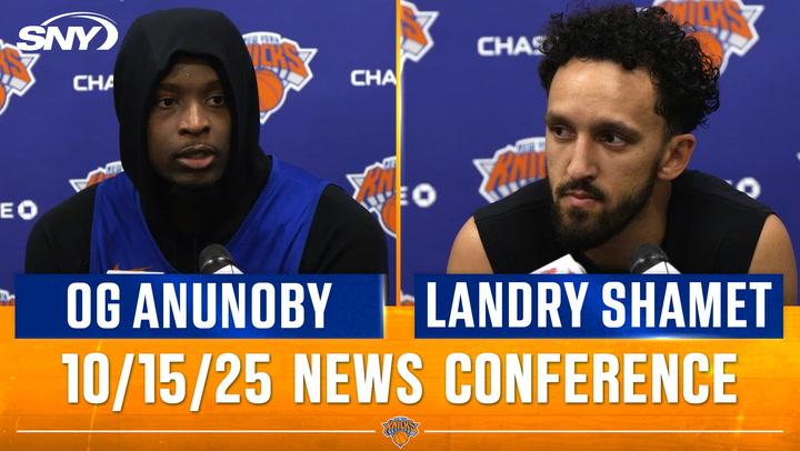 OG Anunoby and Landry Shamet at Knicks 10/15/25 news conference