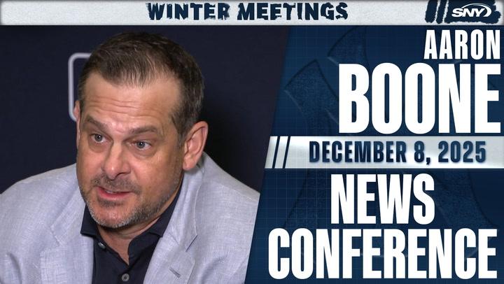 Aaron Boone at Winter Meetings news conference on December 8, 2025.