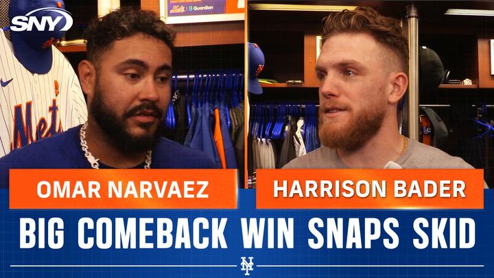 Omar Narvaez and Harrison Bader talk 'huge' Mets come-from-behind win