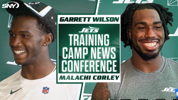 Jets WRs Garrett Wilson and Malachi Corley discuss their growing relationship with Aaron Rodgers.