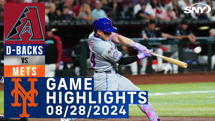 Game Highlights: Mets vs. Diamondbacks (8/28/2024) - Carroll's grand slam off Diaz secures 8-5 win.