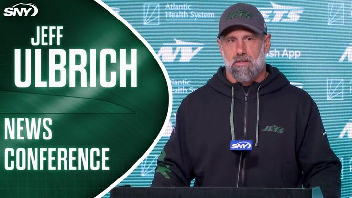 Jeff Ulbrich at a Jets news conference discusses team improvements, Rodgers, and Week 11 plans.