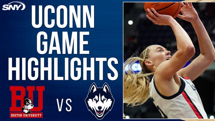 UConn's Paige Bueckers shines with 13 points in an 86-32 win over Boston University.